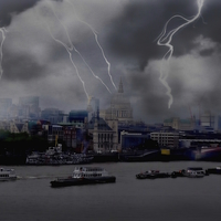 Buy canvas prints of  Storm over London by sylvia scotting