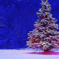 Buy canvas prints of Happy christmas tree by sylvia scotting