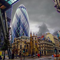 Buy canvas prints of     The Iconic Gherkin                       by sylvia scotting