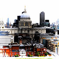 Buy canvas prints of St Pauls Cathedral decrative art work by sylvia scotting