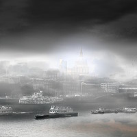 Buy canvas prints of Misty Old River Thames by sylvia scotting