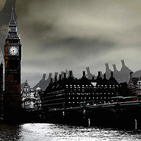 Buy canvas prints of Big Ben and Westminster bridge                     by sylvia scotting