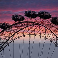Buy canvas prints of  The London eye at sunset                          by sylvia scotting