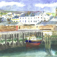 Buy canvas prints of Peel Harbour, Isle of Man by Katrina Archer