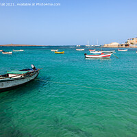 Buy canvas prints of Boats in Boa Vista Cape Verde by Pearl Bucknall