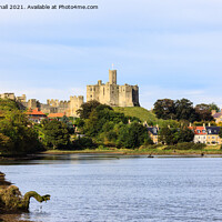 Buy canvas prints of River Coquet and Warkworth Castle Northumberland by Pearl Bucknall