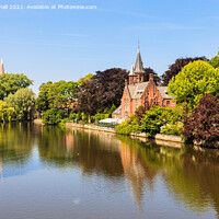 Buy canvas prints of Minnewater Park Lake in Bruges by Pearl Bucknall