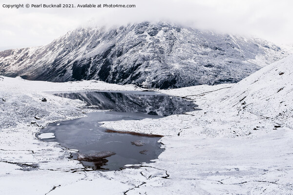 Snow in Cwm Idwal in Snowdonia Wales Picture Board by Pearl Bucknall