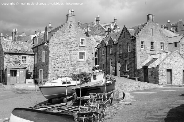 Crail Fishing Village Fife Scotland Mono Picture Board by Pearl Bucknall