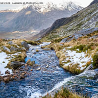 Buy canvas prints of A Mountain Steam Cwm Cneifion Snowdonia Wales by Pearl Bucknall