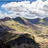 Buy canvas prints of Nantlle Ridge Mountains Snowdonia Wales by Pearl Bucknall