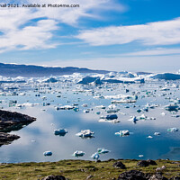 Buy canvas prints of Icebergs in Ilulissat Icefjord Greenland by Pearl Bucknall