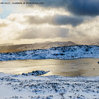 Buy canvas prints of Lake and Mountains in Winter Snowdonia Wales by Pearl Bucknall