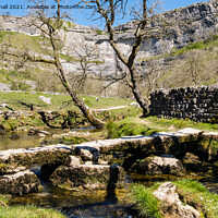 Buy canvas prints of Malham Beck and Malham Cove Yorkshire Dales by Pearl Bucknall
