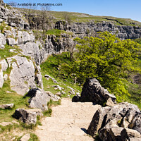 Buy canvas prints of Pennine Way Path by Malham Cove Yorkshire Dales by Pearl Bucknall