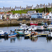 Buy canvas prints of Findochty Harbour Morayshire Scotland by Pearl Bucknall