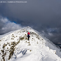 Buy canvas prints of Climbing Snowdon in Winter by Pearl Bucknall