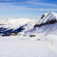 Buy canvas prints of Skiing in French Alps France by Pearl Bucknall