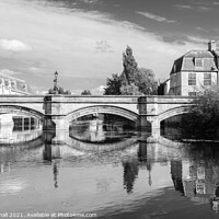 Buy canvas prints of River Welland Reflections Stamford Lincolnshire Mo by Pearl Bucknall