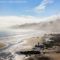 Buy canvas prints of Sea Mist in Coverack Cornwall by Pearl Bucknall