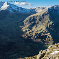 Buy canvas prints of View Above Ogwen in Snowdonia Wales by Pearl Bucknall