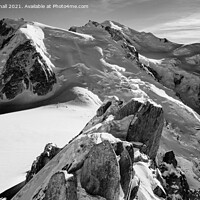 Buy canvas prints of Mont Blanc Massif France Mono by Pearl Bucknall