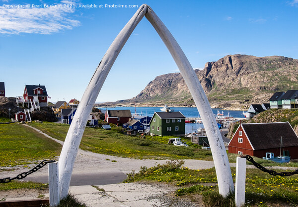 Sisimiut Whale Bones Greenland Picture Board by Pearl Bucknall