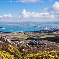 Buy canvas prints of Holyhead Port from the Mountain Anglesey Wales by Pearl Bucknall