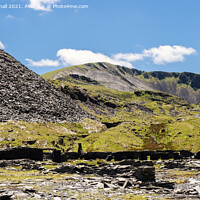 Buy canvas prints of Slate Quarry and Moelwyn Mawr Snowdonia Wales by Pearl Bucknall