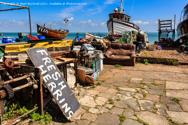 Fishing Boats Deal Kent England Picture Board by Pearl Bucknall