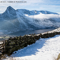 Buy canvas prints of Tryfan and Ogwen Valley in Winter Snowdonia by Pearl Bucknall