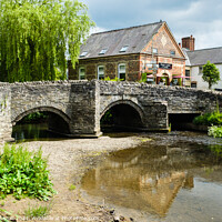 Buy canvas prints of Old Clun Bridge Shropshire England by Pearl Bucknall