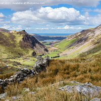 Buy canvas prints of Stunning View Down Nantlle Valley Snowdonia Wales by Pearl Bucknall