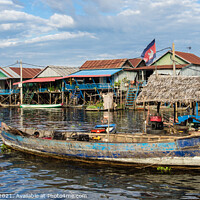 Buy canvas prints of Stilt Village in Tonle Sap Lake Cambodia by Pearl Bucknall