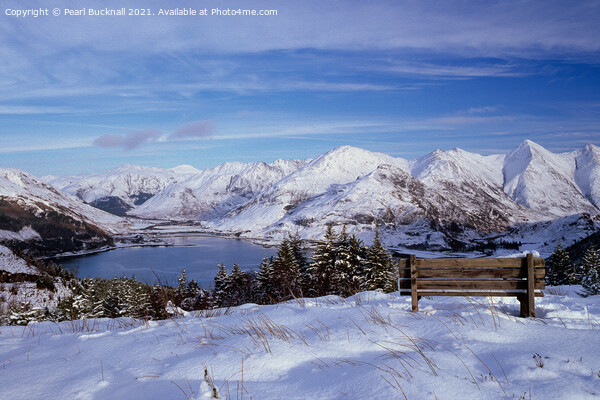 Five Sisters of Kintail Snow Scotland Picture Board by Pearl Bucknall