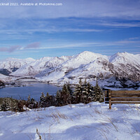 Buy canvas prints of Five Sisters of Kintail Snow Scotland by Pearl Bucknall