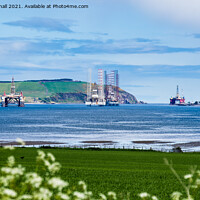 Buy canvas prints of Cromarty Firth Oil Rigs Scotland by Pearl Bucknall