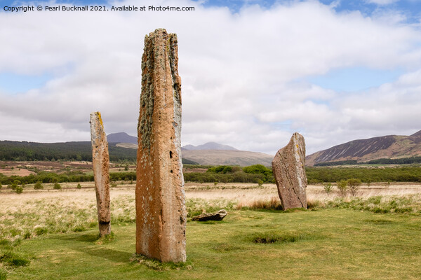 Machrie Moor Standing Stones Arran Scotland Picture Board by Pearl Bucknall