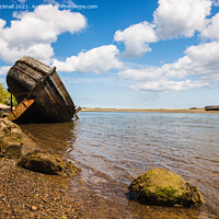 Buy canvas prints of Traeth Dulas Ship Wreck Anglesey Wales by Pearl Bucknall