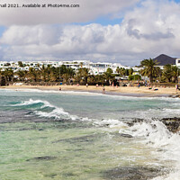 Buy canvas prints of Lanzarote Beach Resort Costa Teguise by Pearl Bucknall