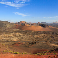 Buy canvas prints of Lanzarote Fire Mountains and Volcanic Landscape by Pearl Bucknall