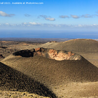 Buy canvas prints of Lanzarote Fire Mountains in Volcanic Landscape by Pearl Bucknall