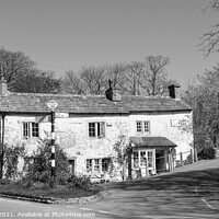 Buy canvas prints of Malham Village Yorkshire Dales Black and White by Pearl Bucknall