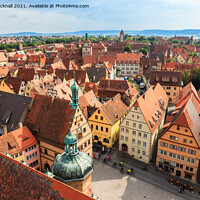 Buy canvas prints of Rothenburg Rooftops Germany by Pearl Bucknall