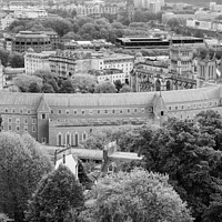 Buy canvas prints of Bristol Cityscape Black and White by Pearl Bucknall