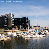 Buy canvas prints of Ely River Marina Cardiff by Pearl Bucknall