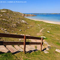 Buy canvas prints of Steps to Ceannabeinne Beach Scotland NC500 by Pearl Bucknall