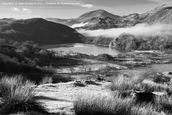 Nant Gwynant Valley Snowdonia Wales Monochrome Picture Board by Pearl Bucknall