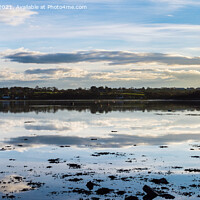 Buy canvas prints of Seascape Cloud Reflections in Calm Sea Anglesey by Pearl Bucknall
