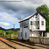 Buy canvas prints of Traditional Railway Signal Box Blair Atholl by Pearl Bucknall